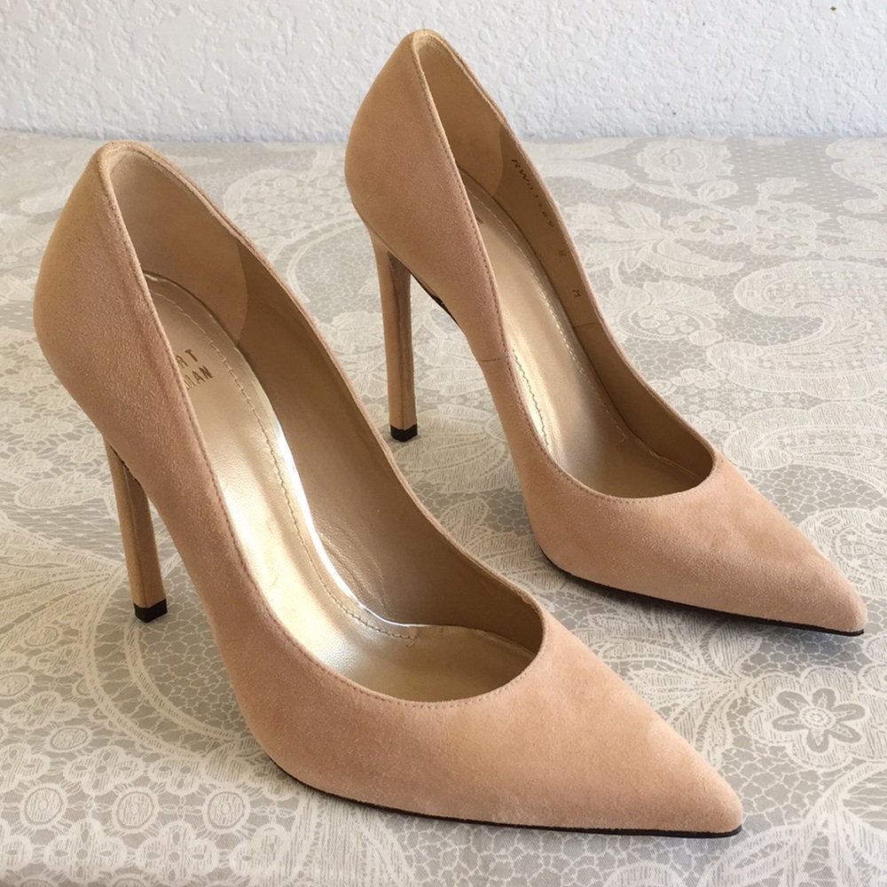 Stuart Weizmann nude suede heels - Picture 1 of 8
